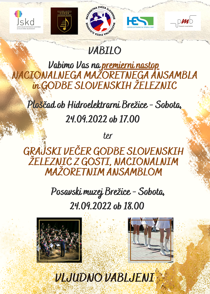 Premierni nastop nacionalnega mažoretnega ansambla in godbe slovenskih železnic