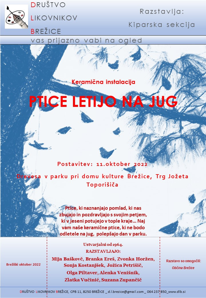 Ptice letijo na jug - keramična instalacija