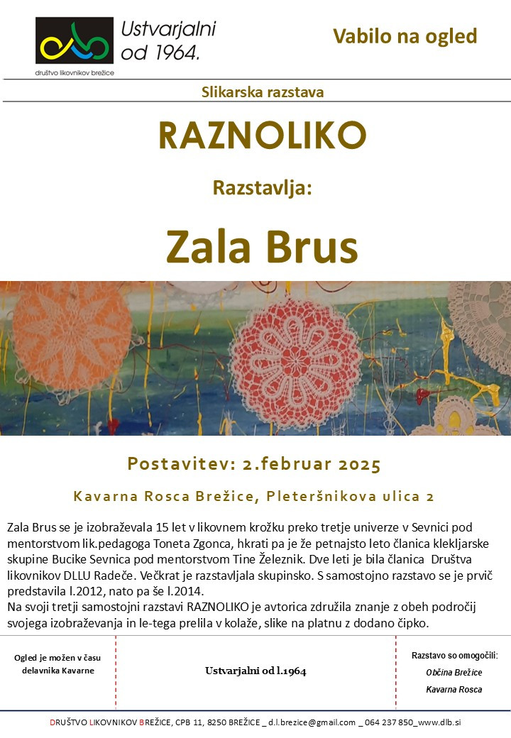 Raznoliko - samostojna razstava Zale Brus