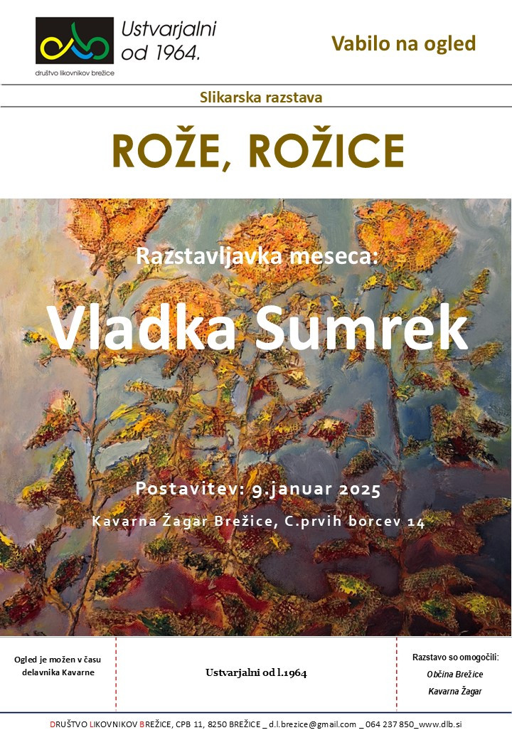 Rože, rožice - slikarska razstava Vladke Sumrek