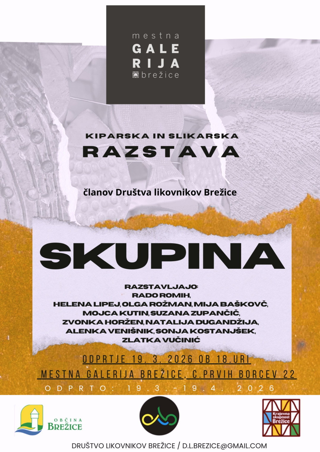 Skupina: Kiparska in slikarska razstava članov Društva likovnikov Brežice