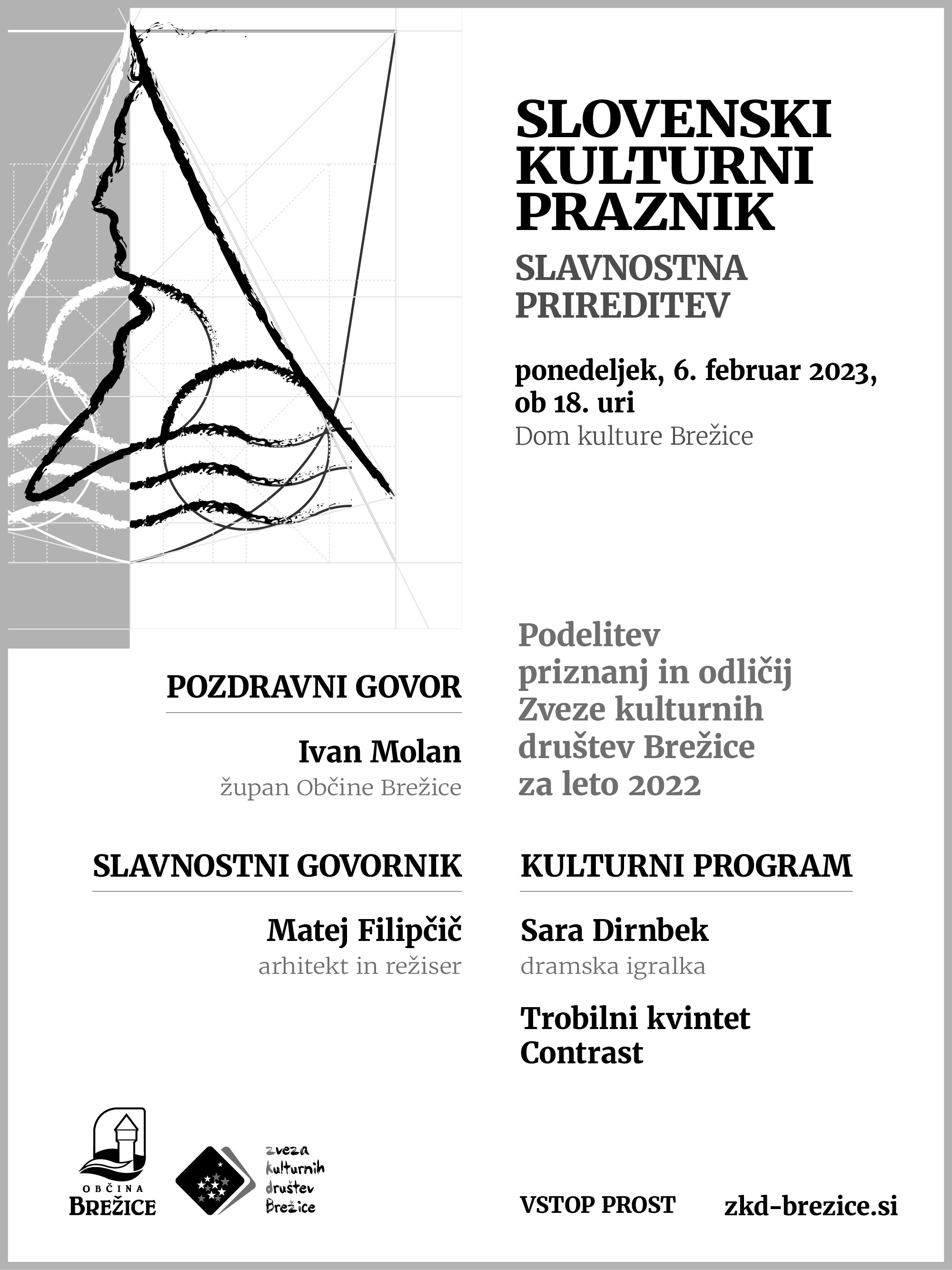 Slavnostna prireditev ob slovenskem kulturnem prazniku 2023