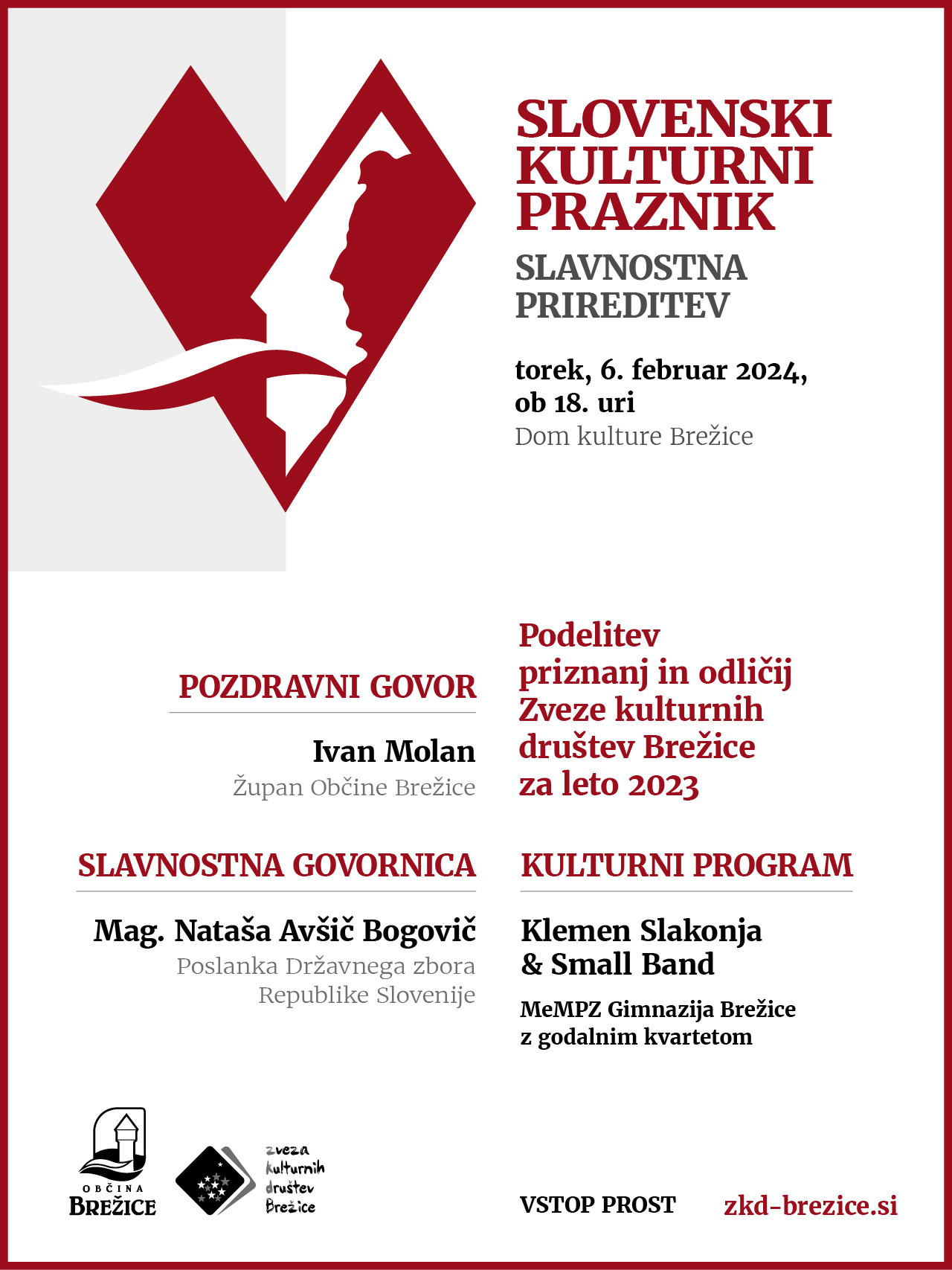 Slavnostna prireditev ob slovenskem kulturnem prazniku