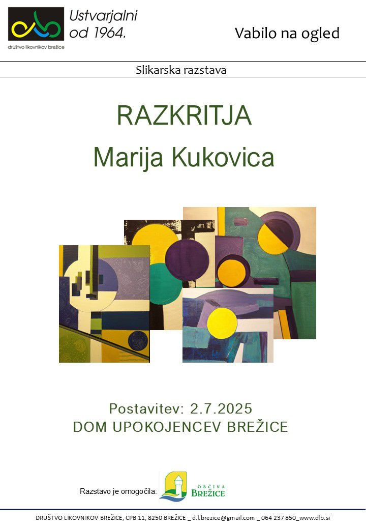 Slikarska razstava Marije Kukovica Razkritja