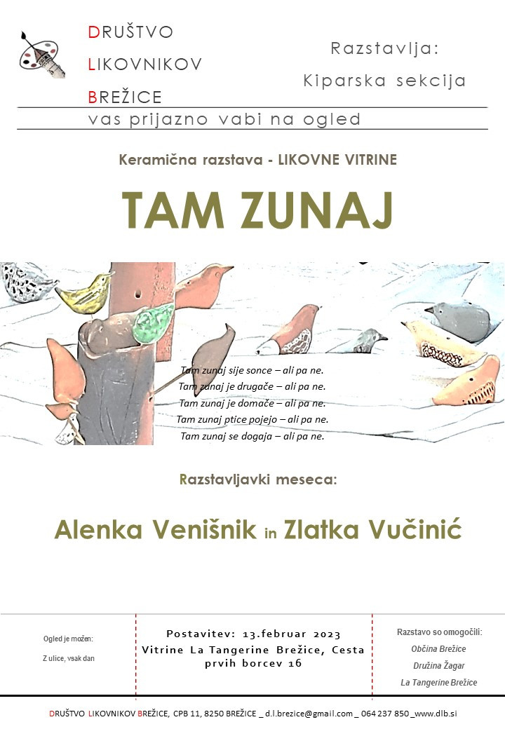 Tam zunaj - keramična razstava
