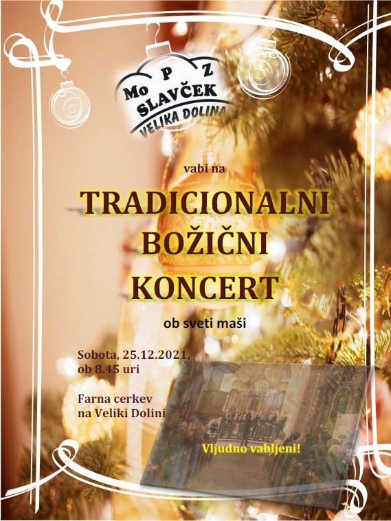 Tradicionalni božični koncert Moškega pevskega zbora Slavček