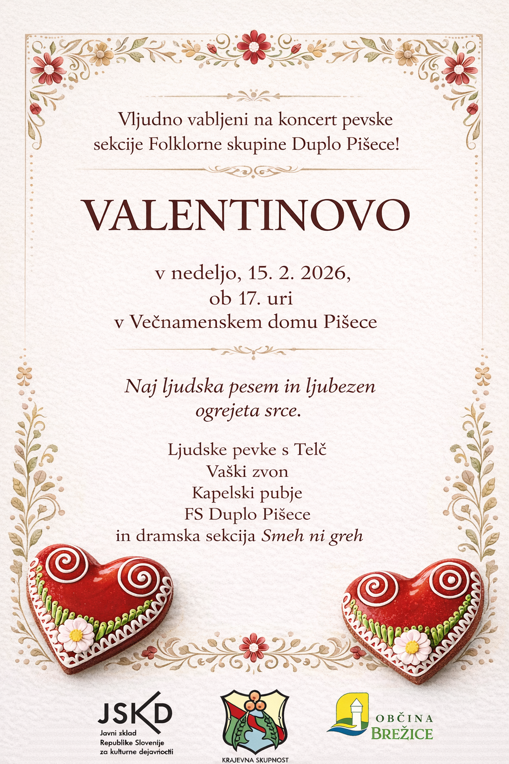 Valentinovo - koncert Pevske sekcije Pišece