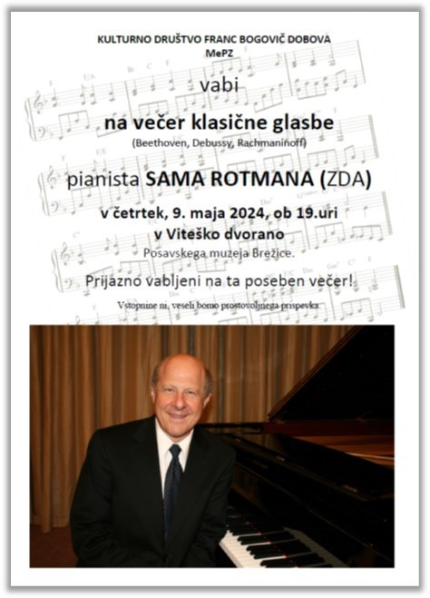 Večer klasične glasbe s pianistom Samom Rotmanom (ZDA)