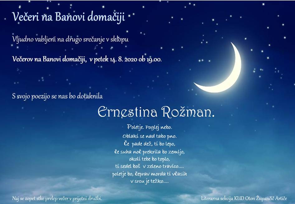 Večer na Banovi domačiji v Artičah