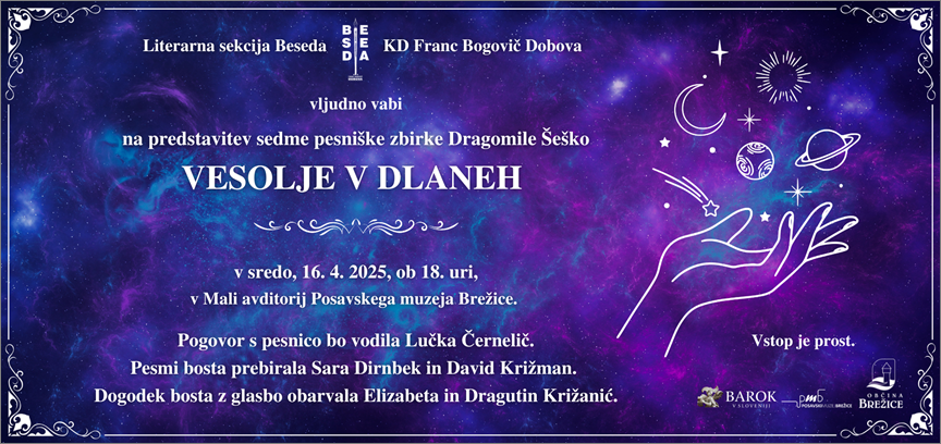 Vesolje v dlaneh -predstavitev pesniške zbirke Dragomile Šeško