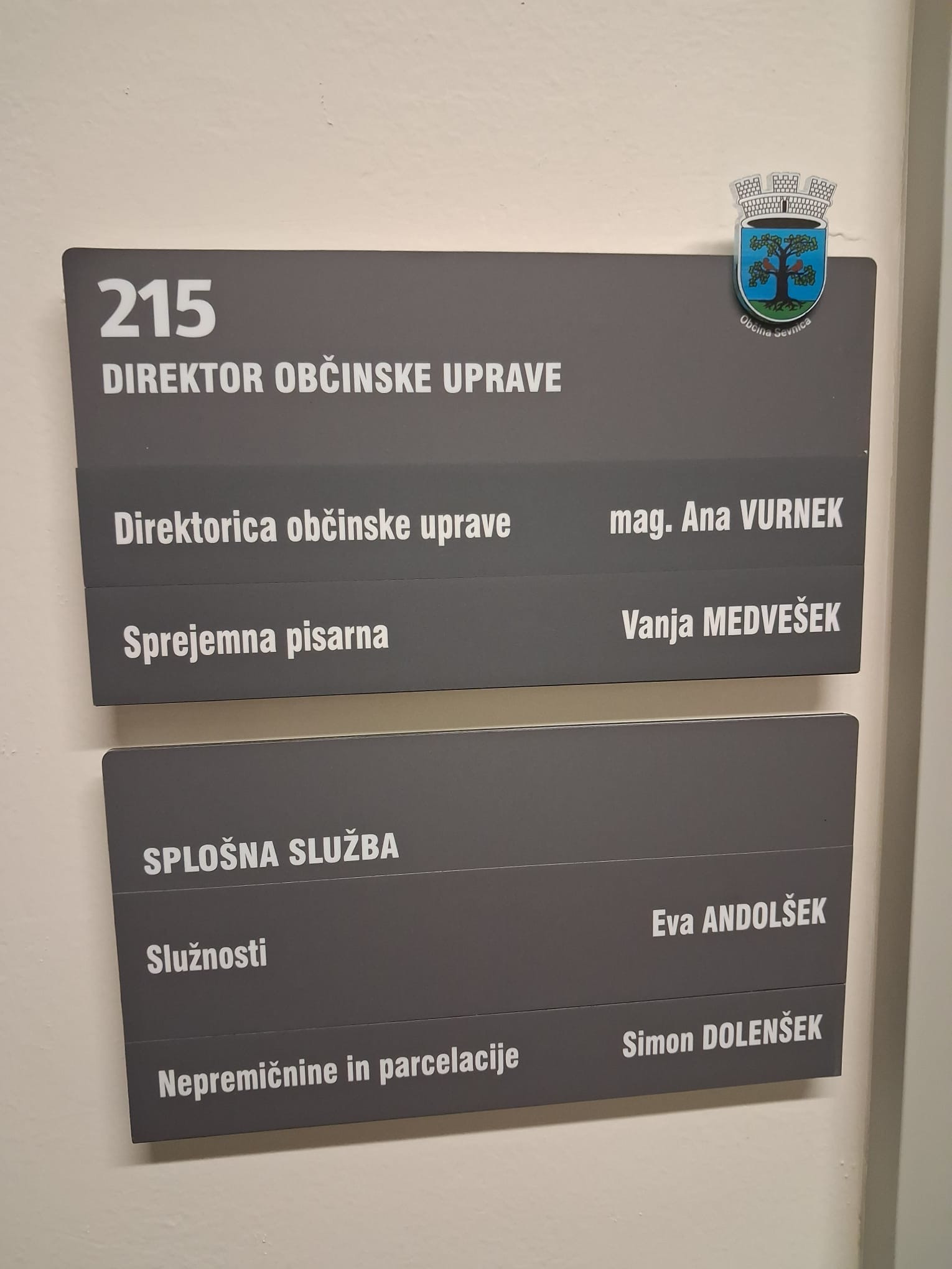 Notranje označitve Upravne enote Sevnica