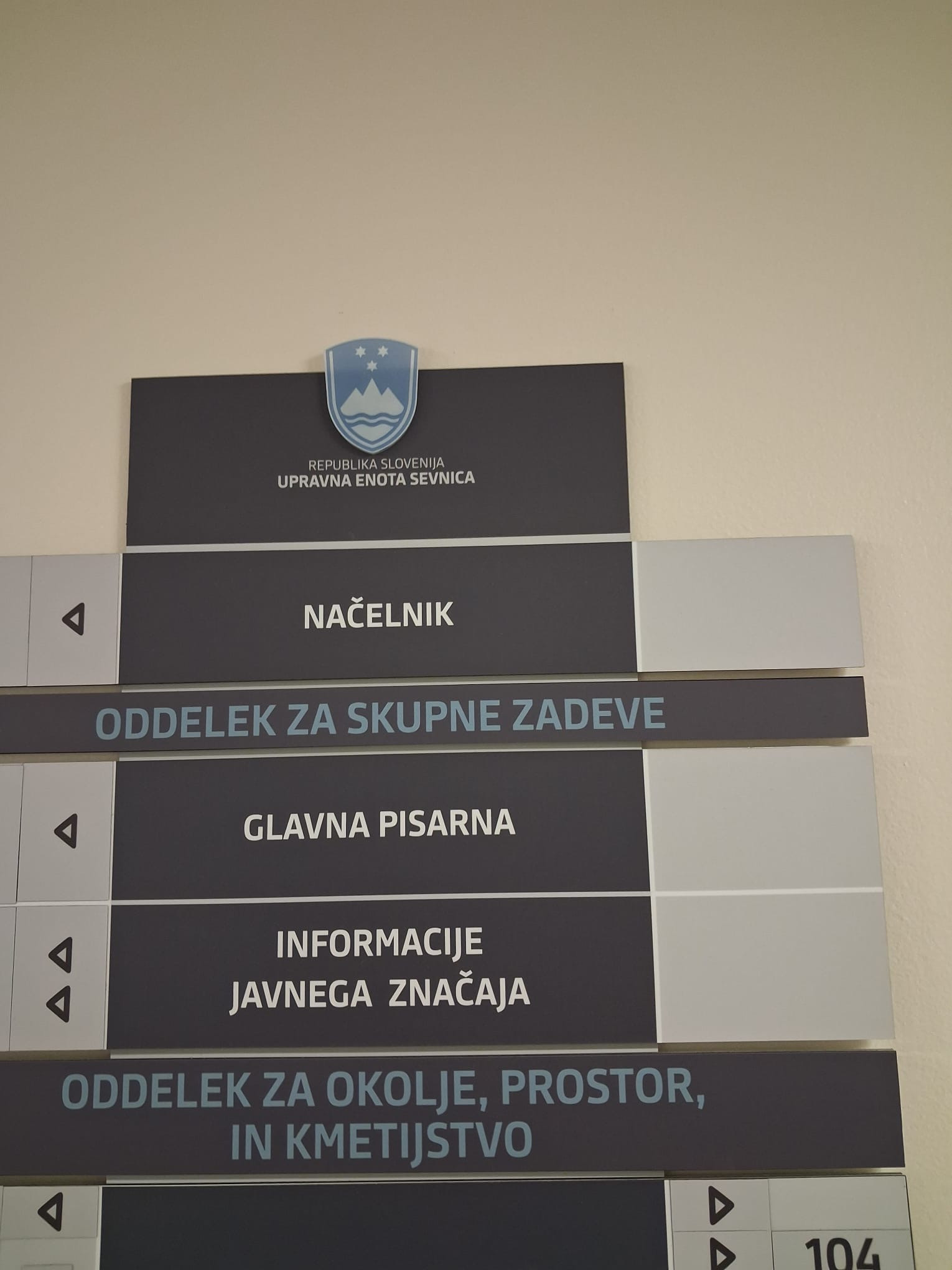 Notranje označitve Upravne enote Sevnica