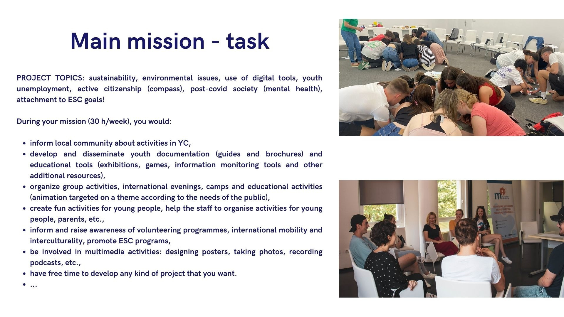 Call for the volunteers