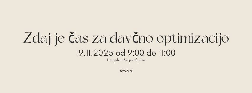 Zdaj je čas za davčno optimizacijo