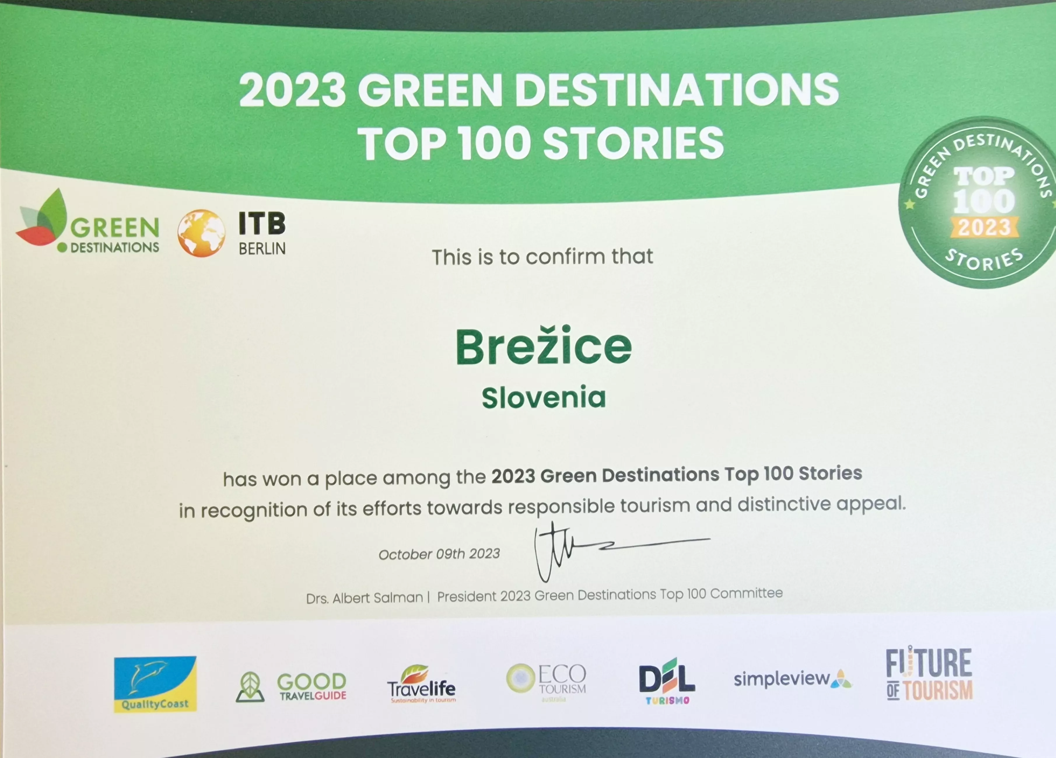 Brežiška zgodba med 100 najbolj trajnostnimi na svetu