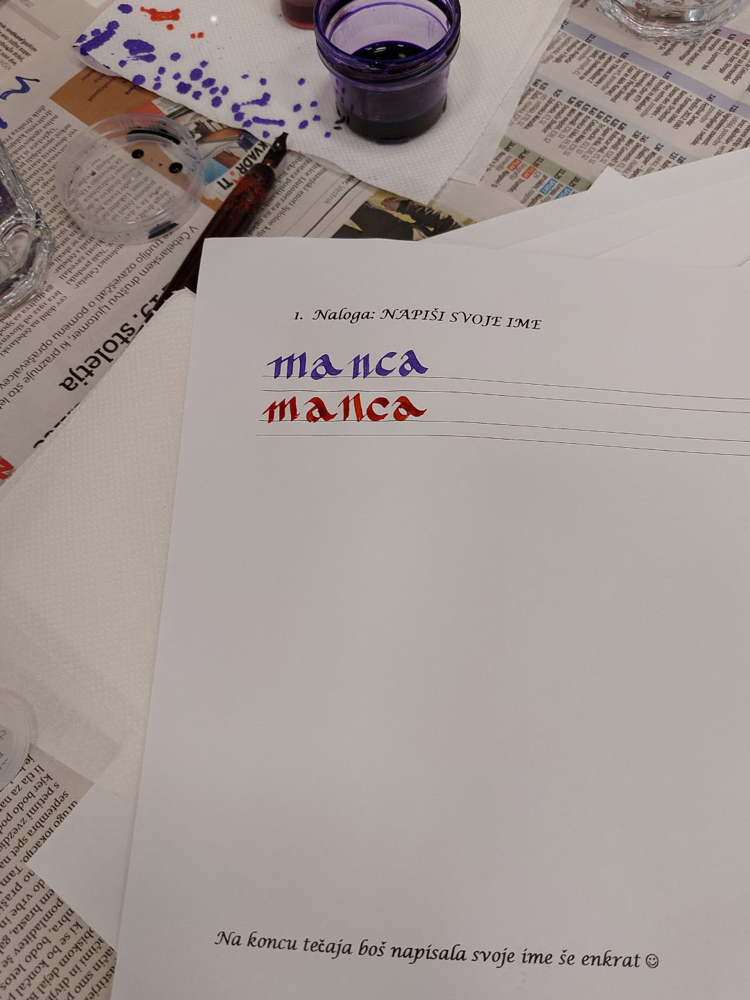 Delavnica kaligrafije