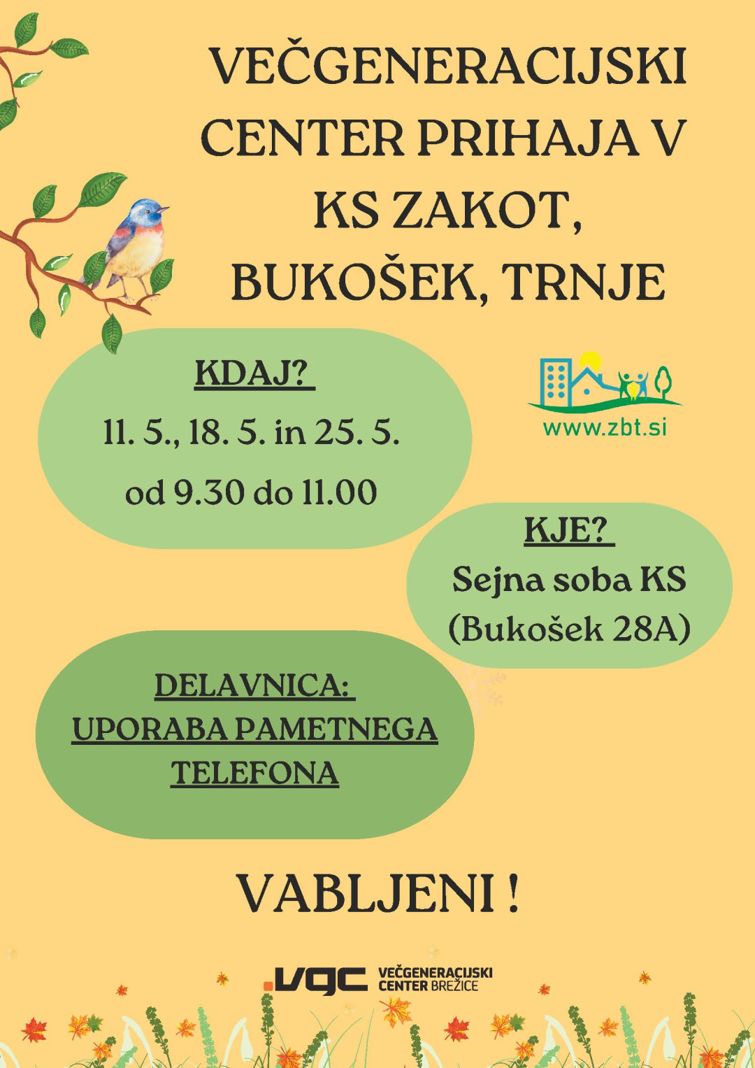 KS Zakot, Bukošek, Trnje: Delavnica uporabe pametnega telefona