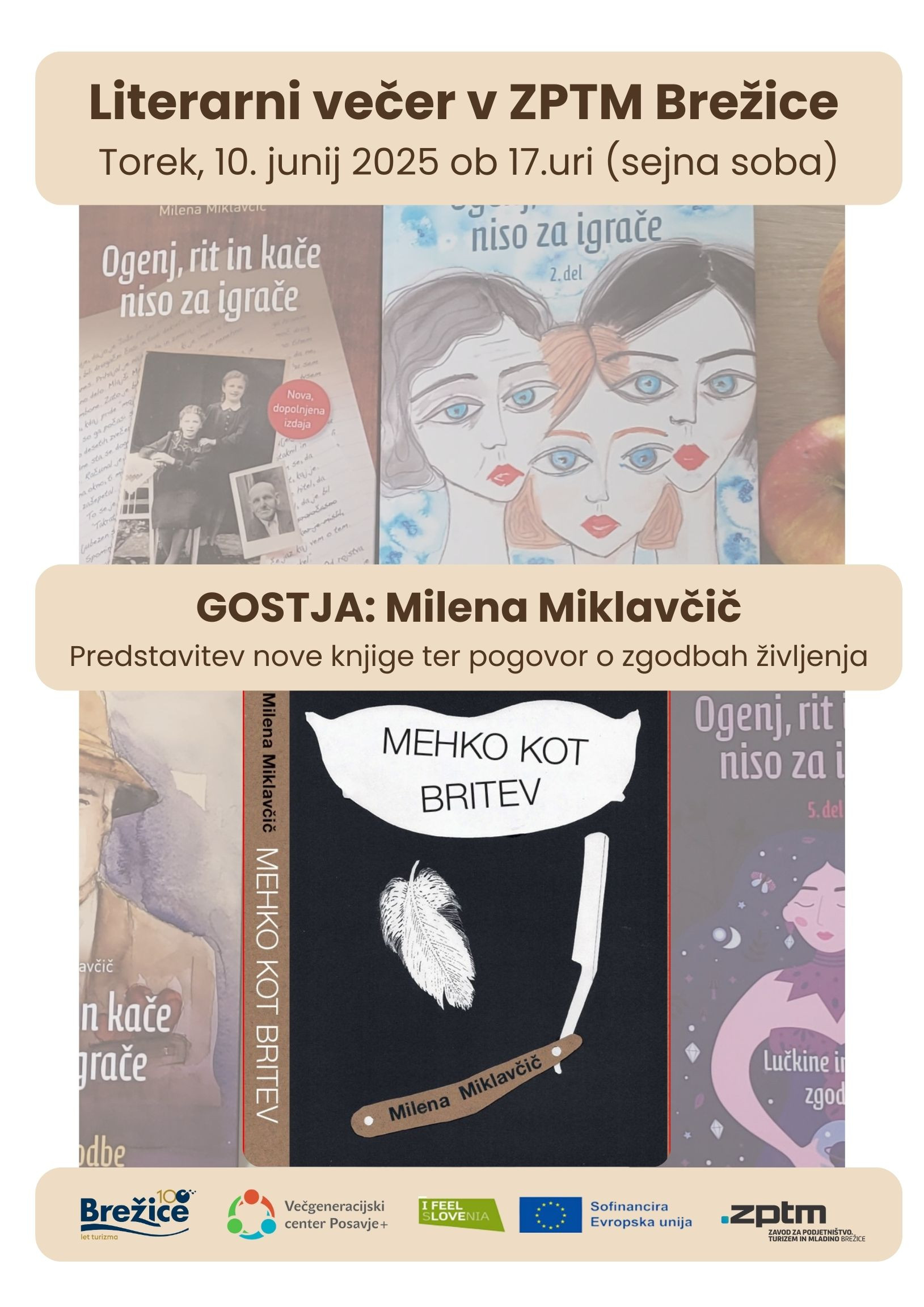Literarni večer z Mileno Miklavčič