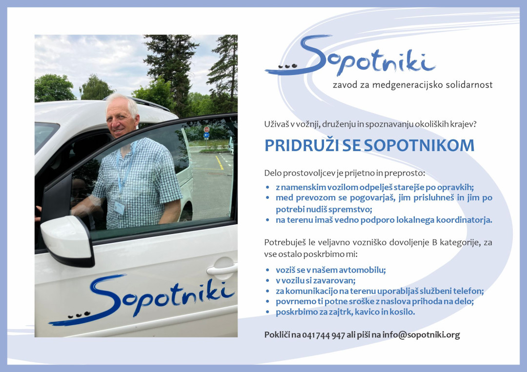 Sopotniki iščemo prostovoljce