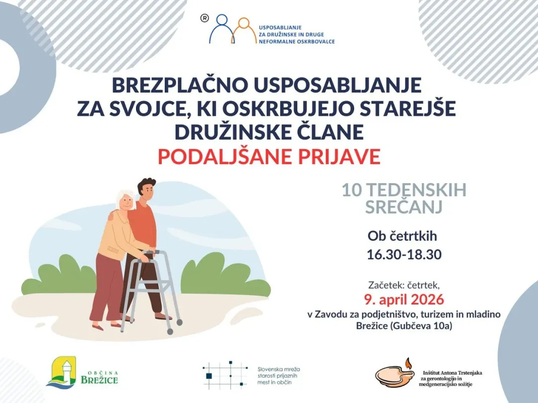 Usposabljanje za svojce, ki oskrbujejo starejše, bolne ali onemogle družinske člane