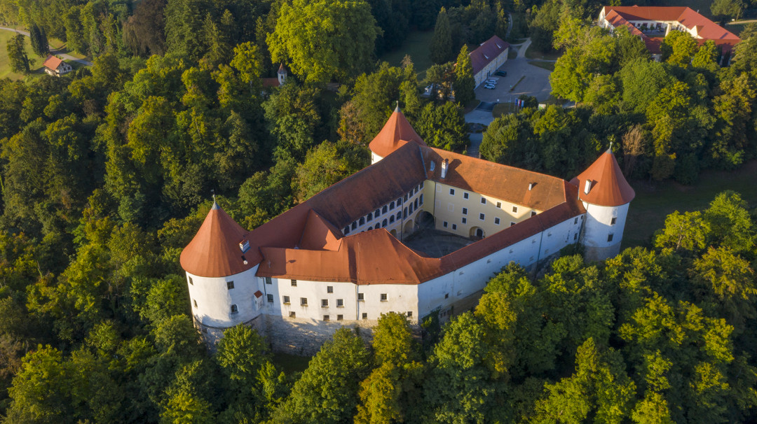 Castle Mokrice from the air