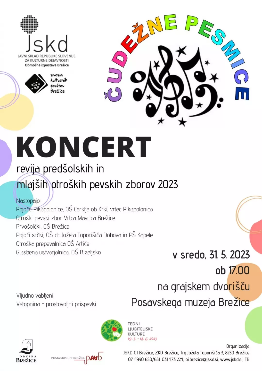 Čudežne pesmice - revija predšolskih in mlajših otroških pevskih zborov 2023