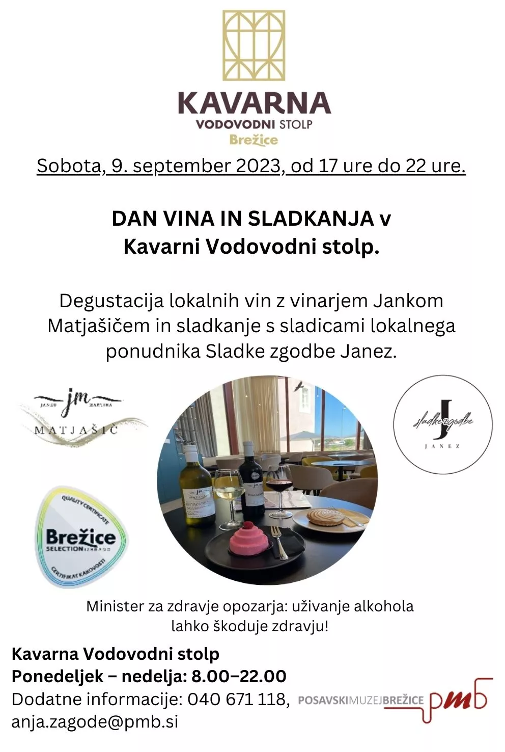 Dan vina in sladkanja v Kavarni Vodovodni stolp