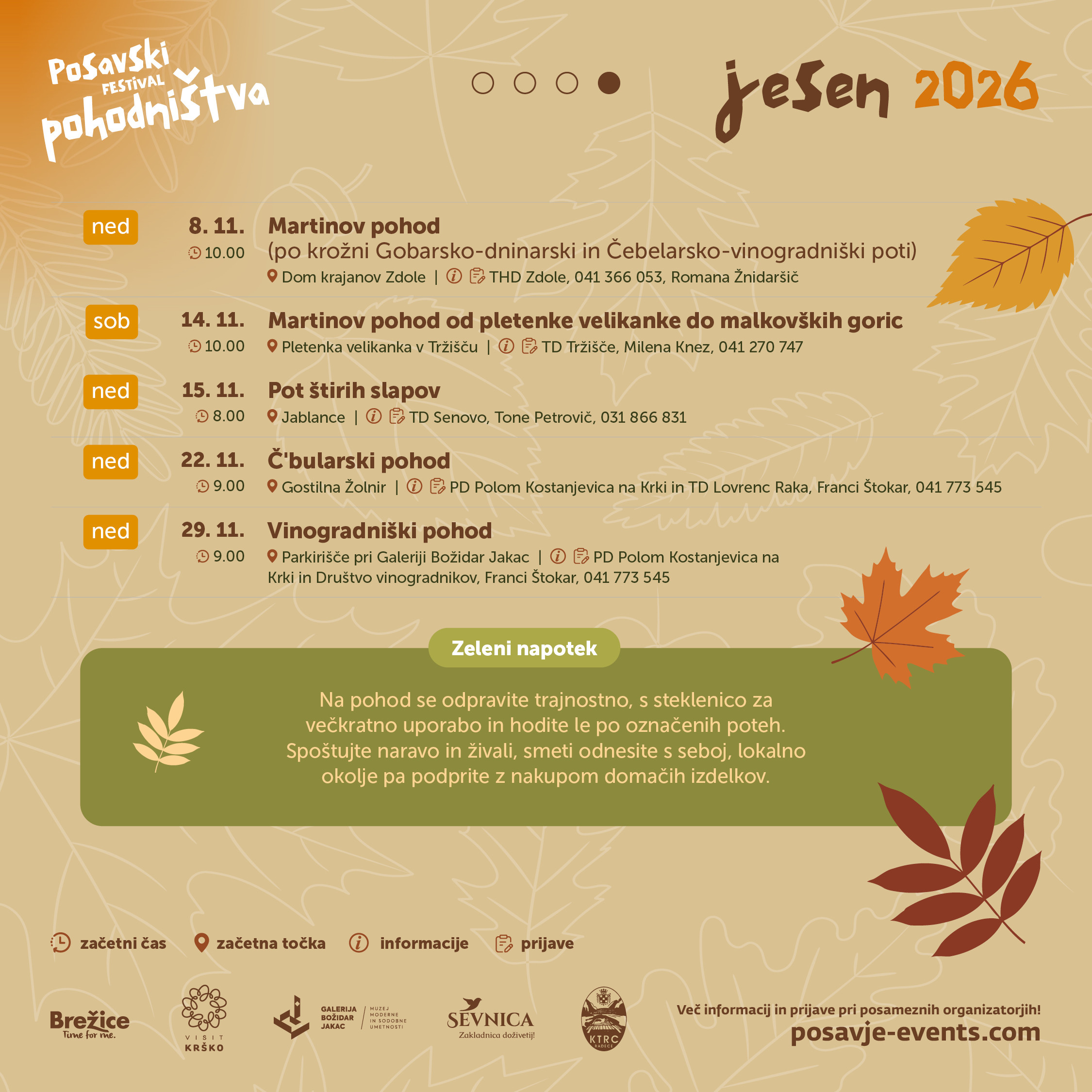 Jesenski Posavski festival pohodništva prinaša kar 21 pohodov