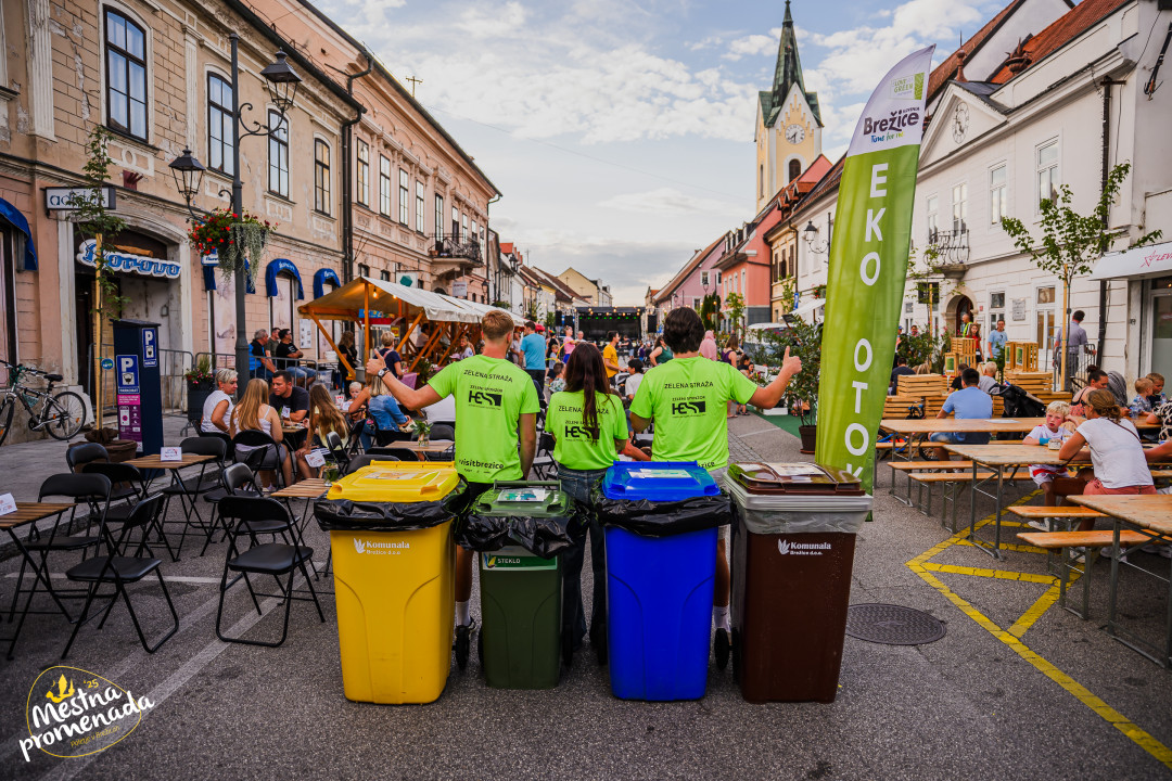 Mestna promenada Brežice 2025 prejemnica naziva Prireditev na poti zero waste z eno zvezdico