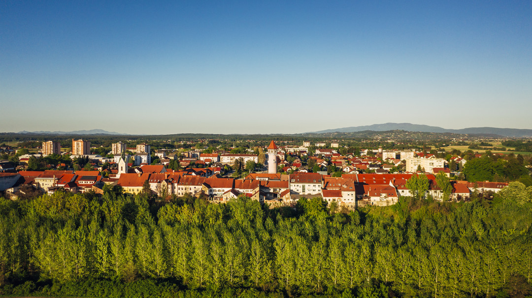 Mesto Brežice z zraka