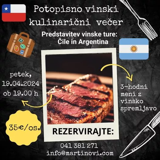 Predstavitev vinske ture: Čile in Argentina