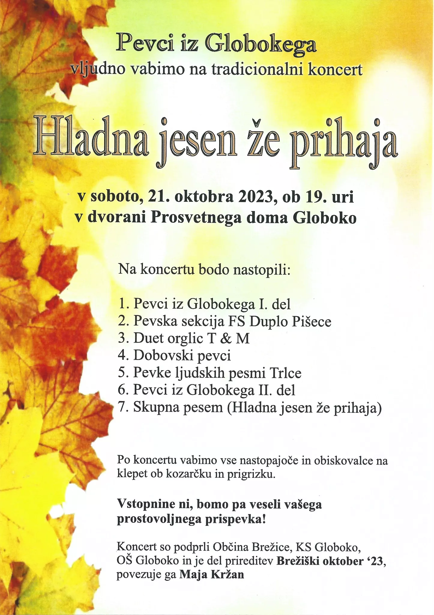 Tradicionalni koncert: Hladna jesen že prihaja