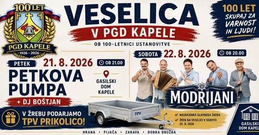 Veselica PGD Kapele – 100 let PGD Kapele